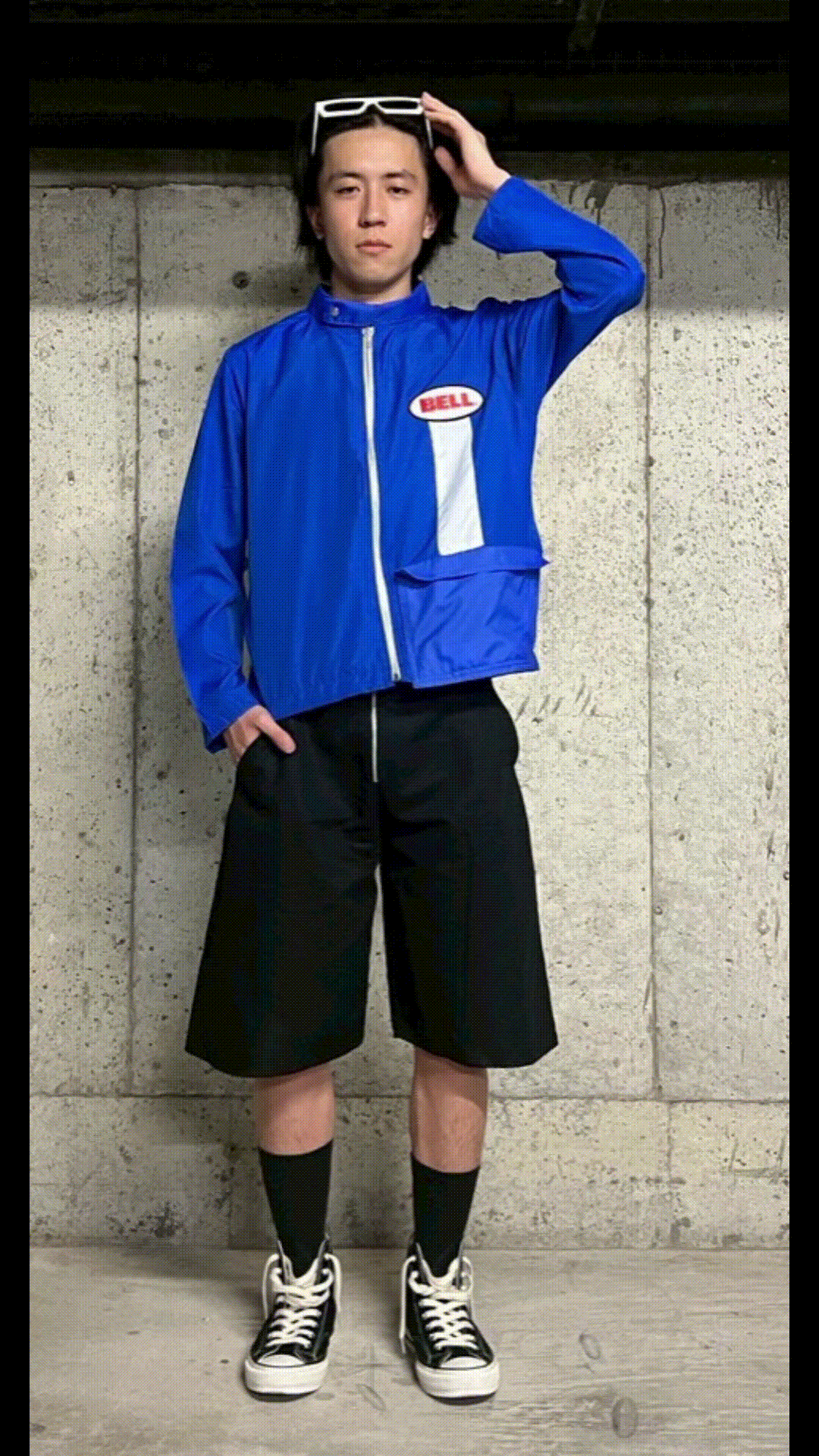 LIGHT QUASI-BIKER JACKET BLUE